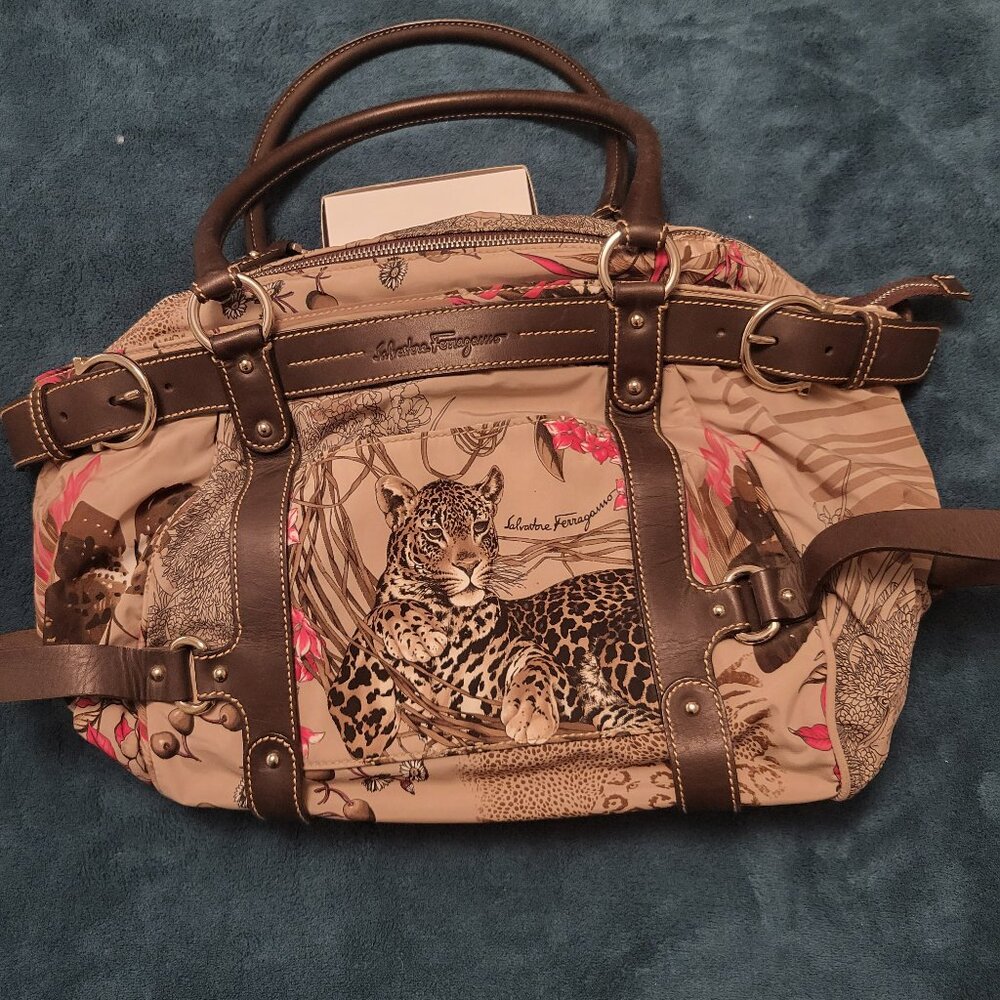 Salvatore Ferragamo Multicolor Jungle Print bag